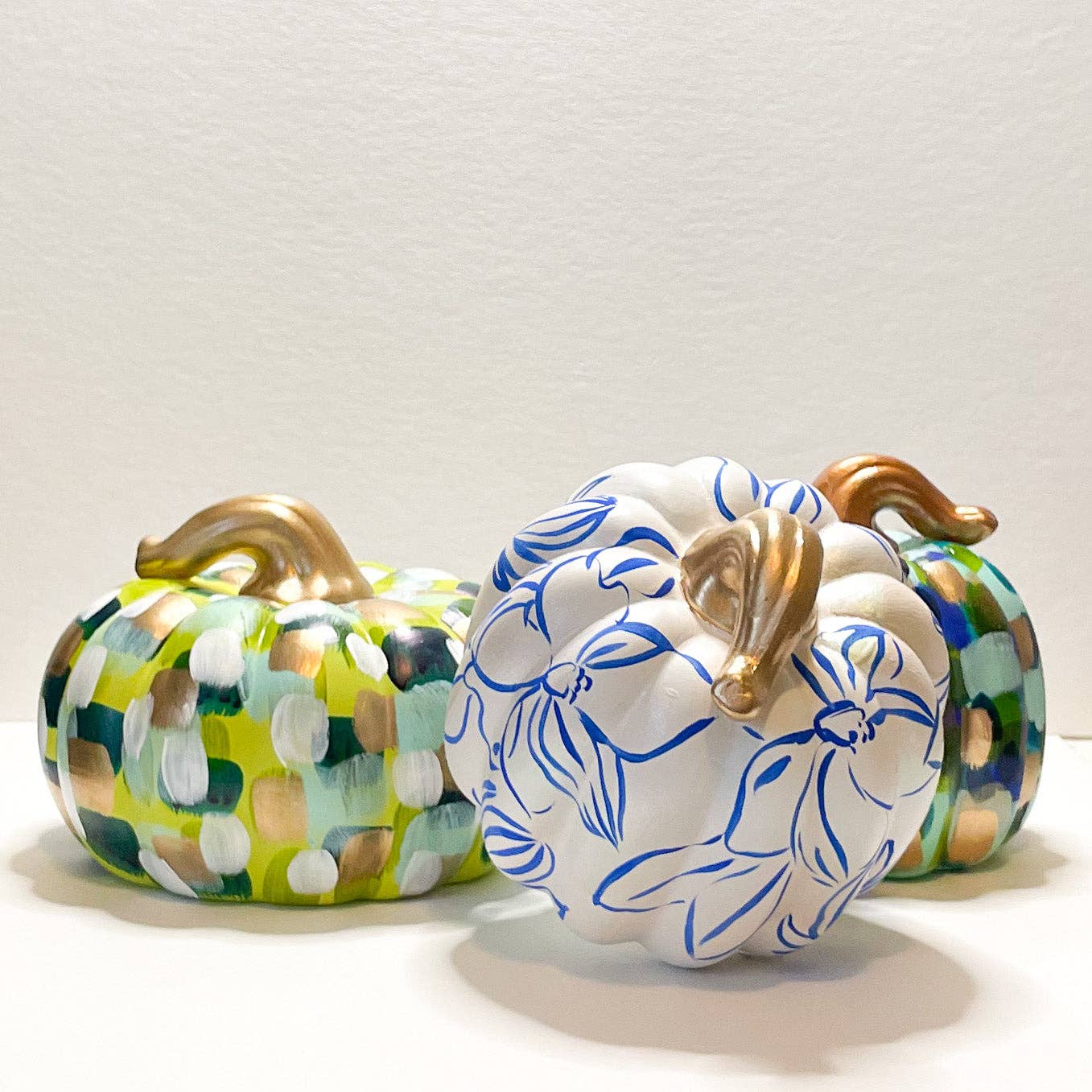 Jessica Reynolds Art - Blue Green Abstract Pumpkin