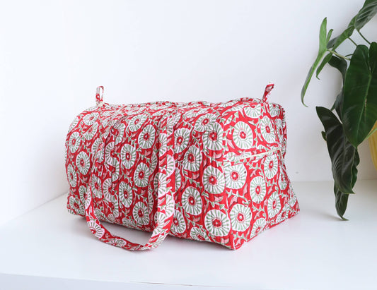 TerraWeave - Floral Women's Quilted Weekender Overnight Gym Hospital Bag