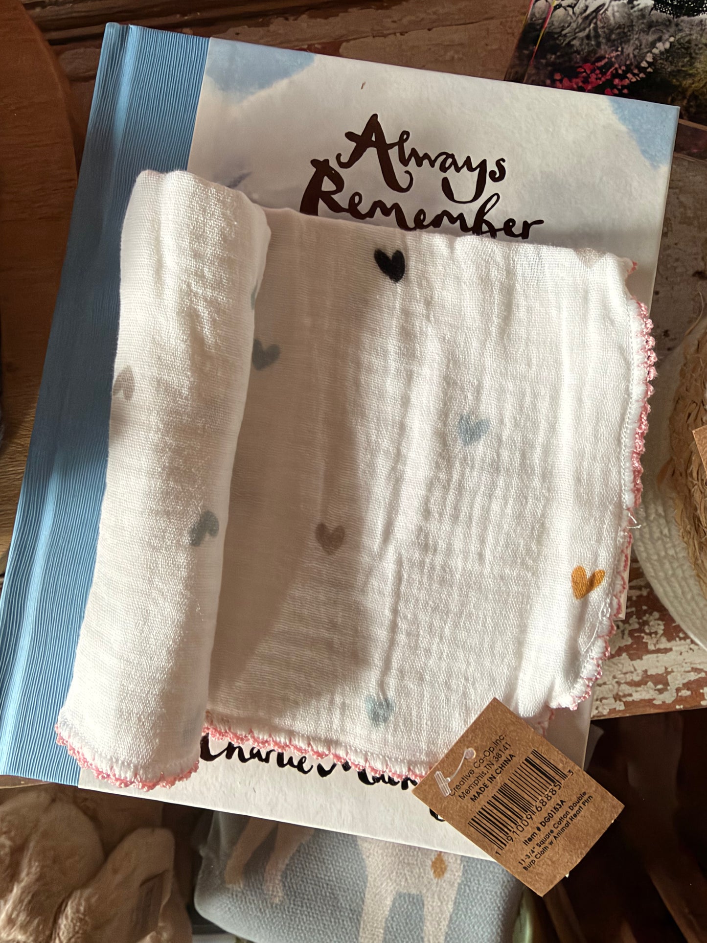 Cotton Double Cloth Burp Cloth with Crochet Trim, 3 Styles
