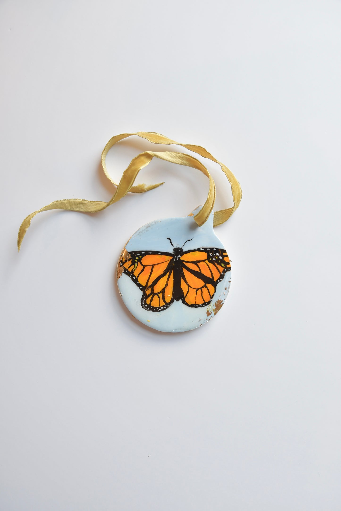 Monarch Butterfly Ceramic Art Ornament