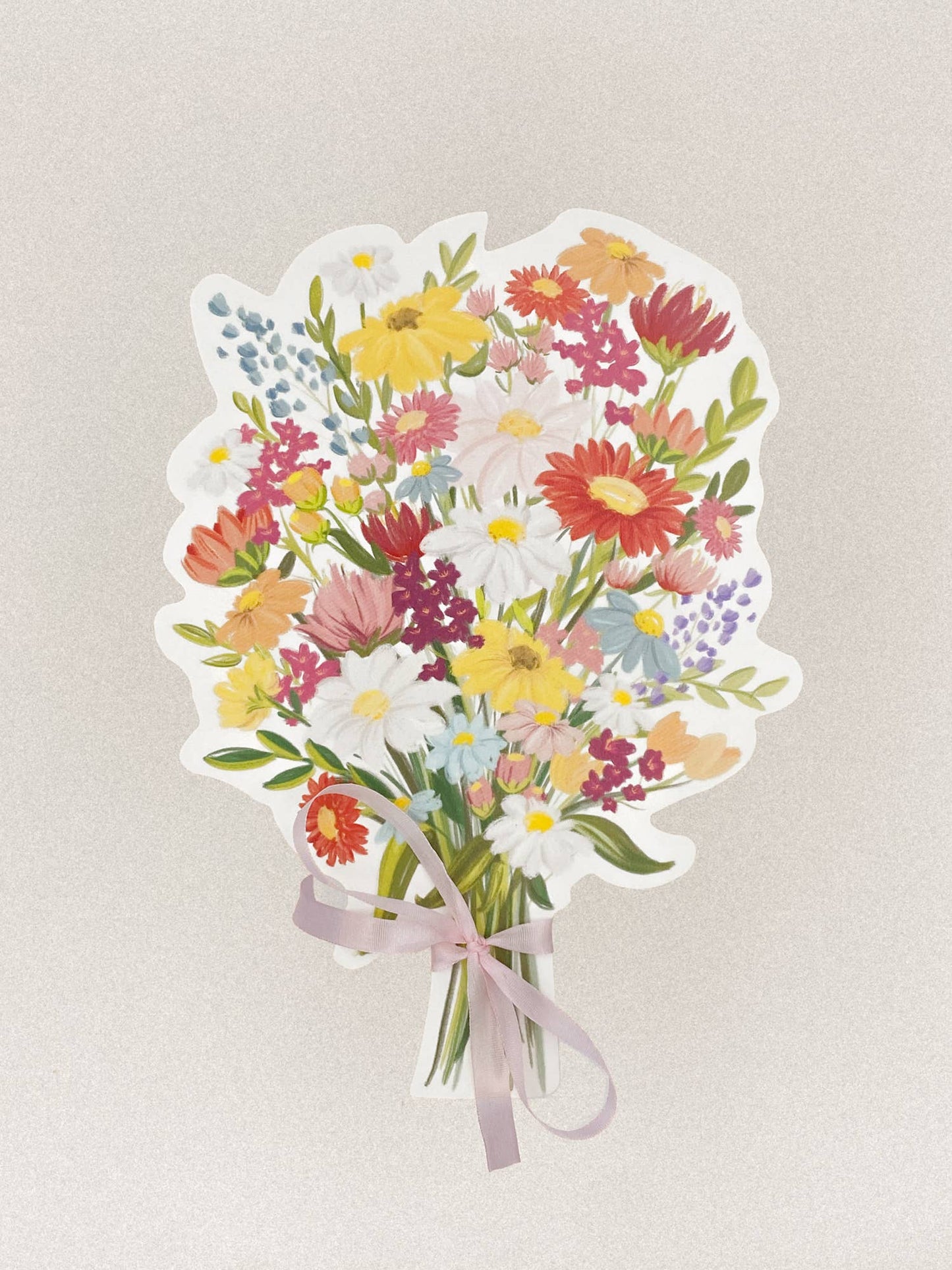 The First Snow - A Flower Bouquet Die Cut Versatile Greeting Card