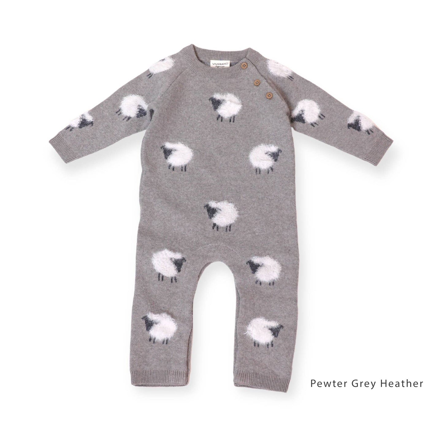 Viverano Organics - Furry Sheep 3D Jacquard Sweater Knit Baby Jumpsuit (Organic)