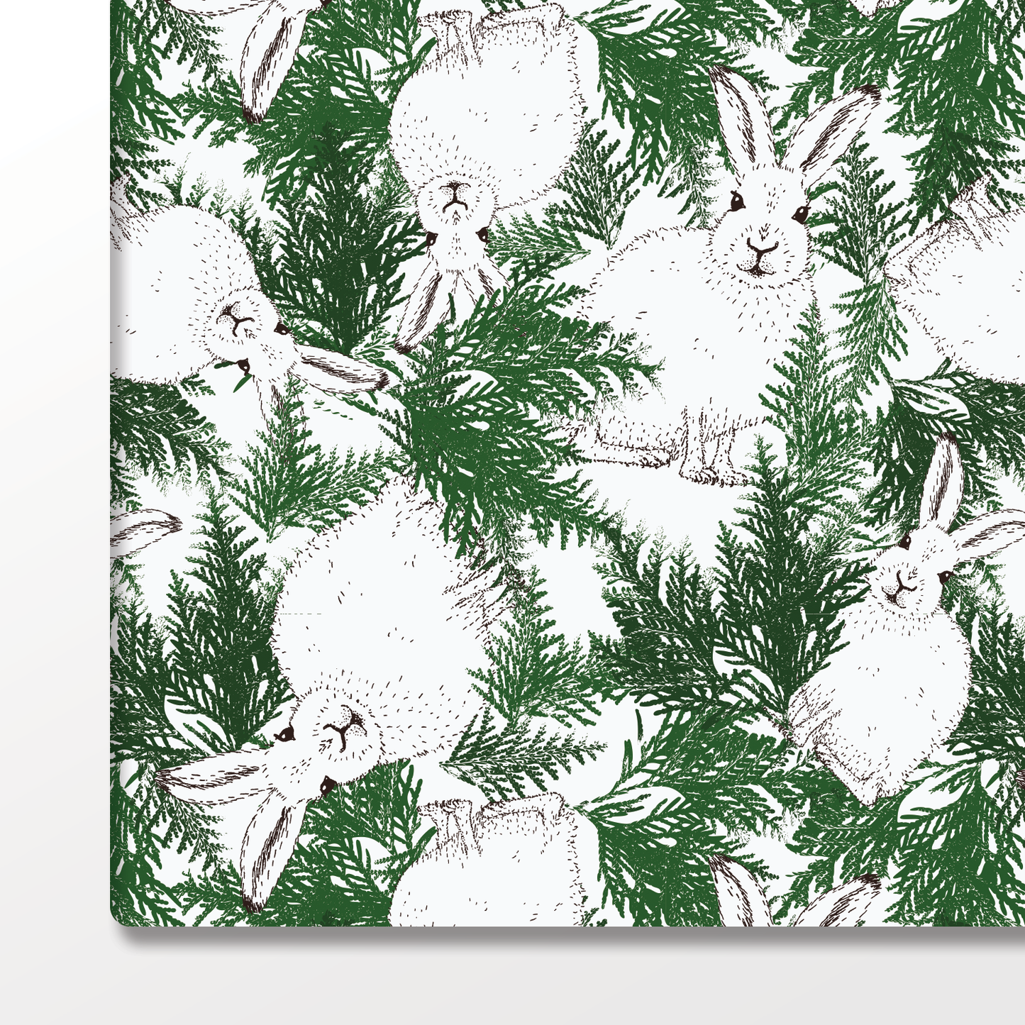 Ballard & Prescott - Arctic Hares in Pine – Double-Sided Winter Wrapping Paper