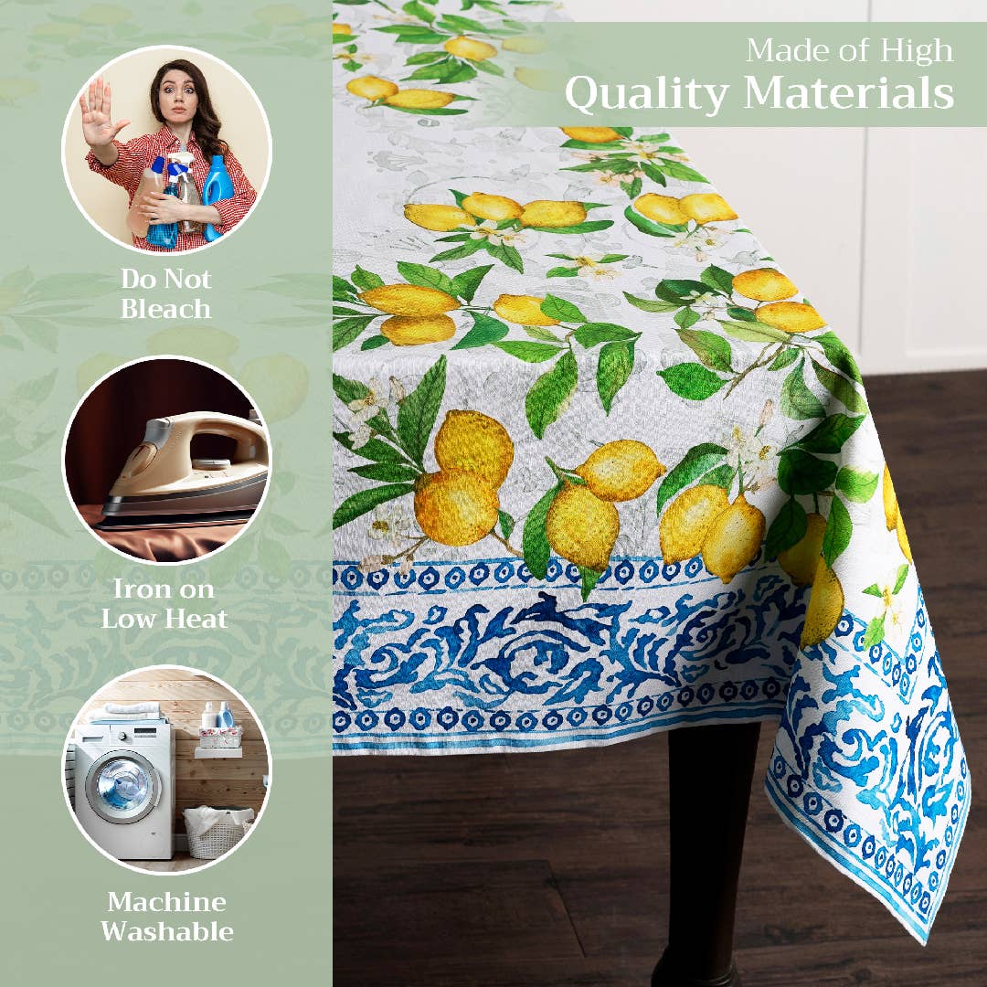 Maison d'Hermine - Design in Every Thread - Tablecloths 100% Cotton - 3 Shapes - Cedrat