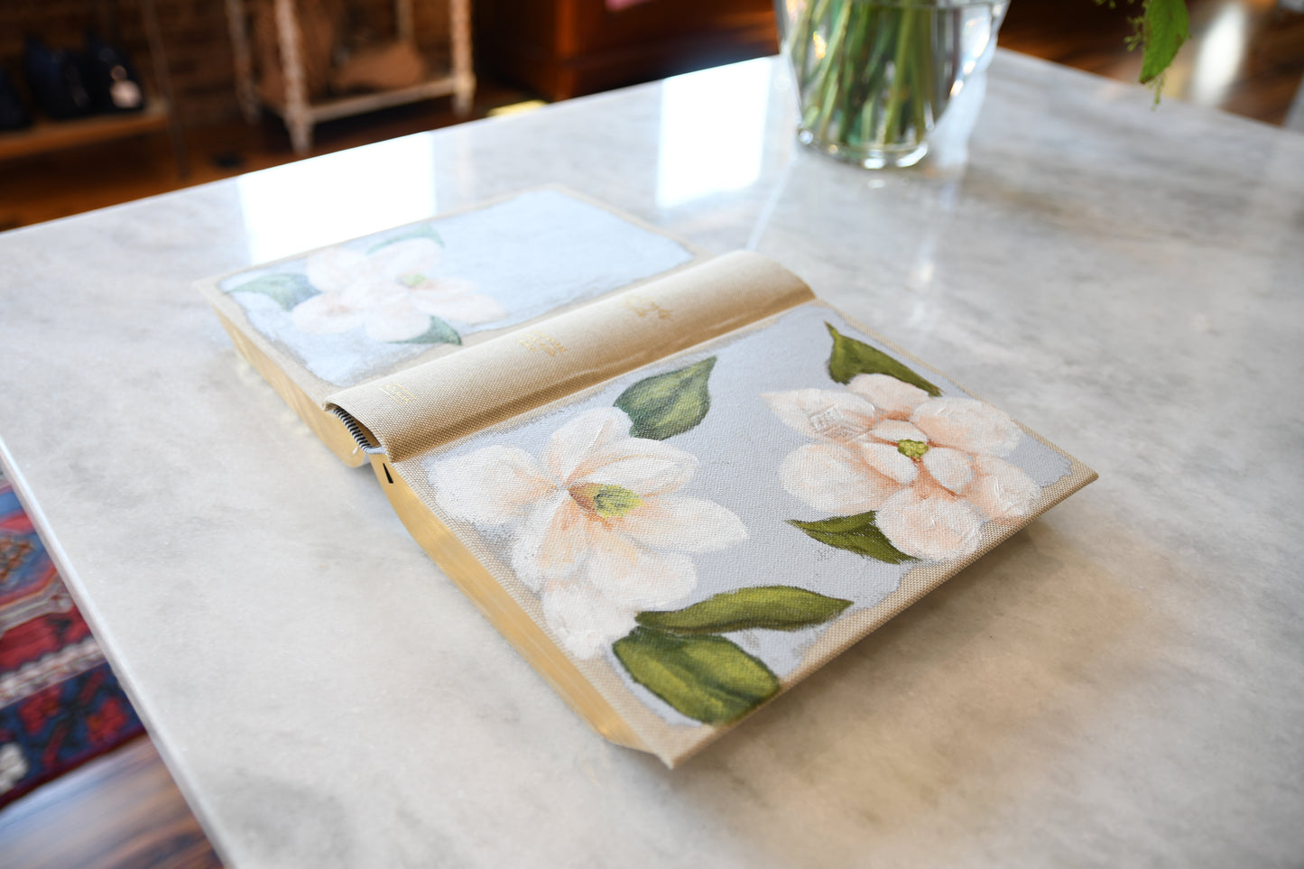 Hand painted Bible - Southern Magnolias