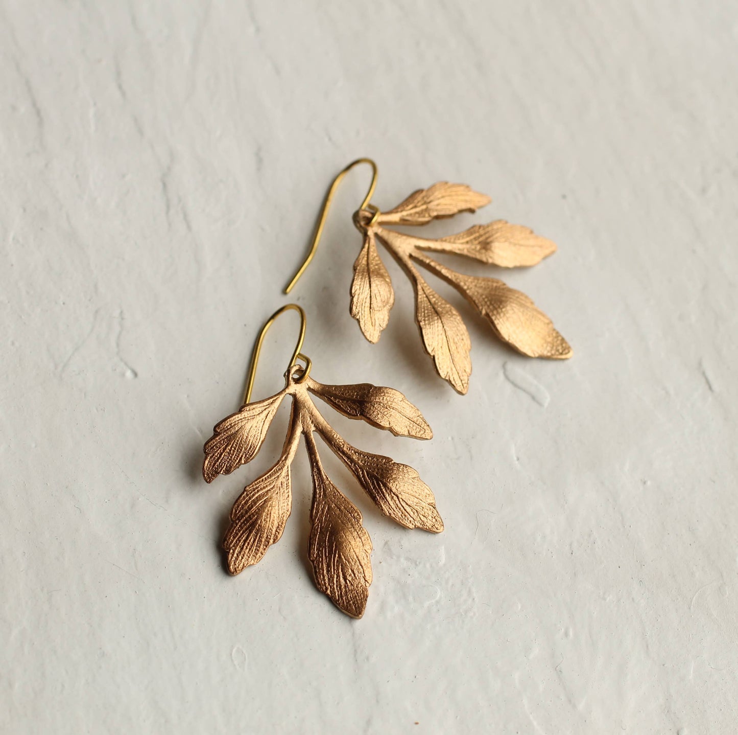 Silk Purse, Sow's Ear - Gold Leaf Chandelier Earrings