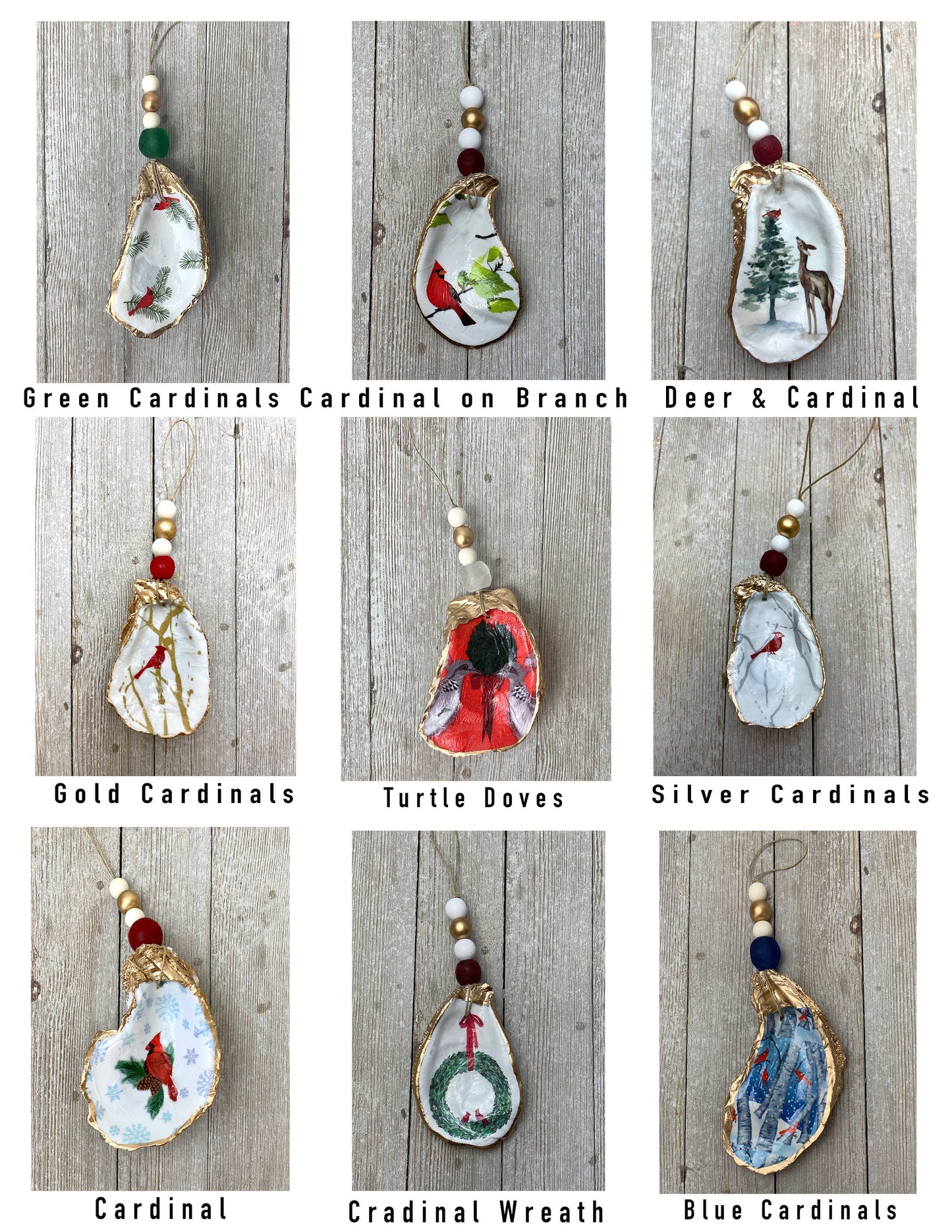 Oyster Ornaments- Decoupage Christmas Designs: Pinecone 1