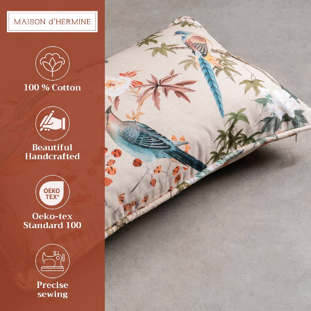 Maison d'Hermine - Design in Every Thread - Decorative Throw Pillow Cover - Hokuzai - Beige
