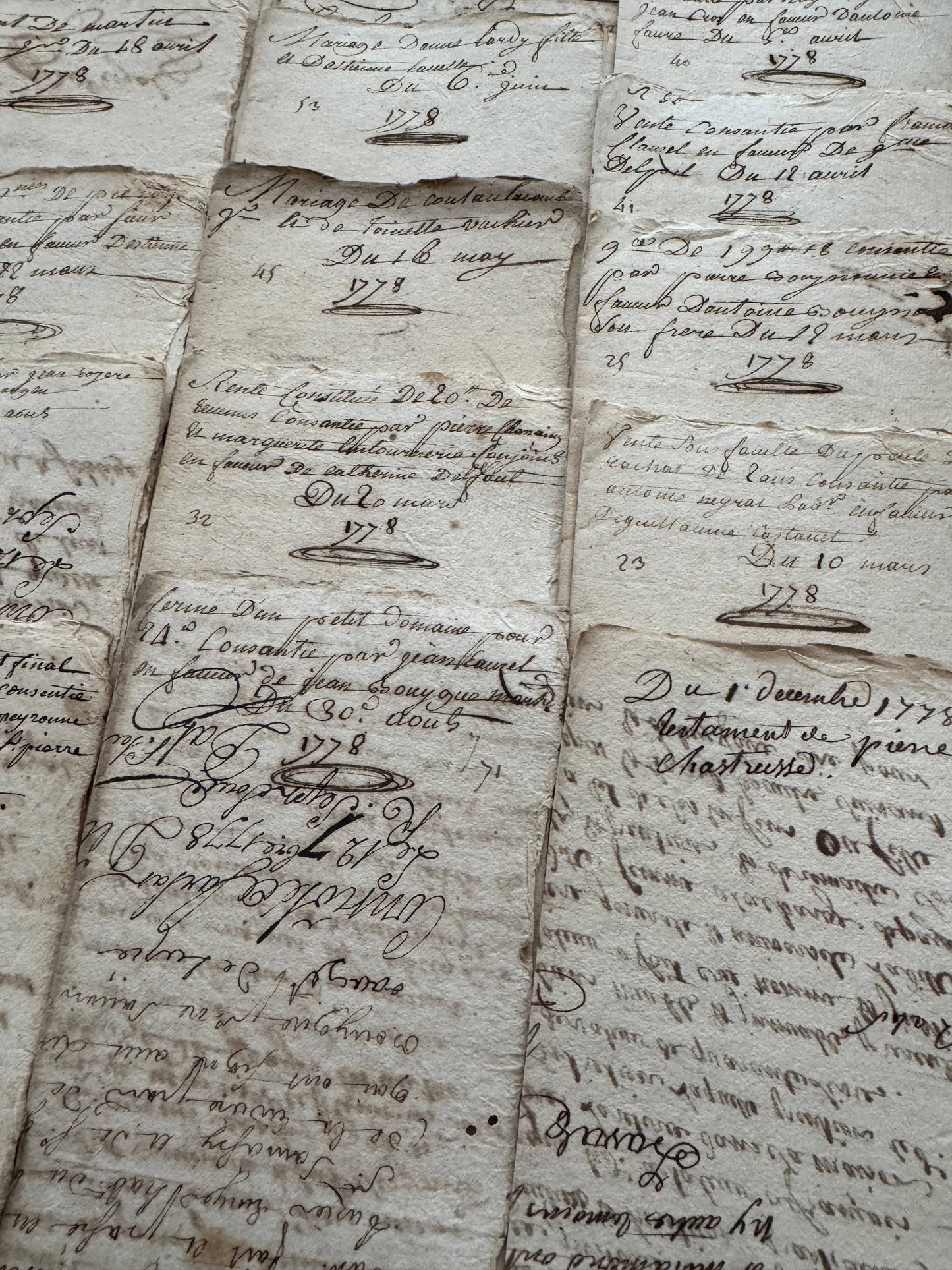 Monahan Papers - Antique 1778 French Documents - 247 Years Old