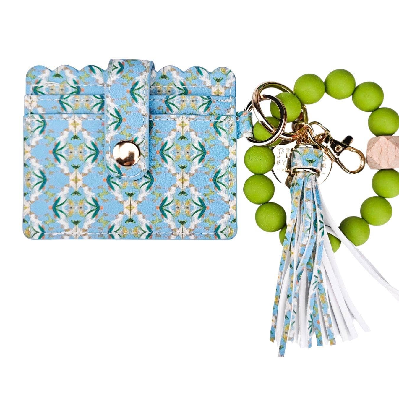 Laura Park Designs - English Garden Blue Keychain Wristlet Wallet