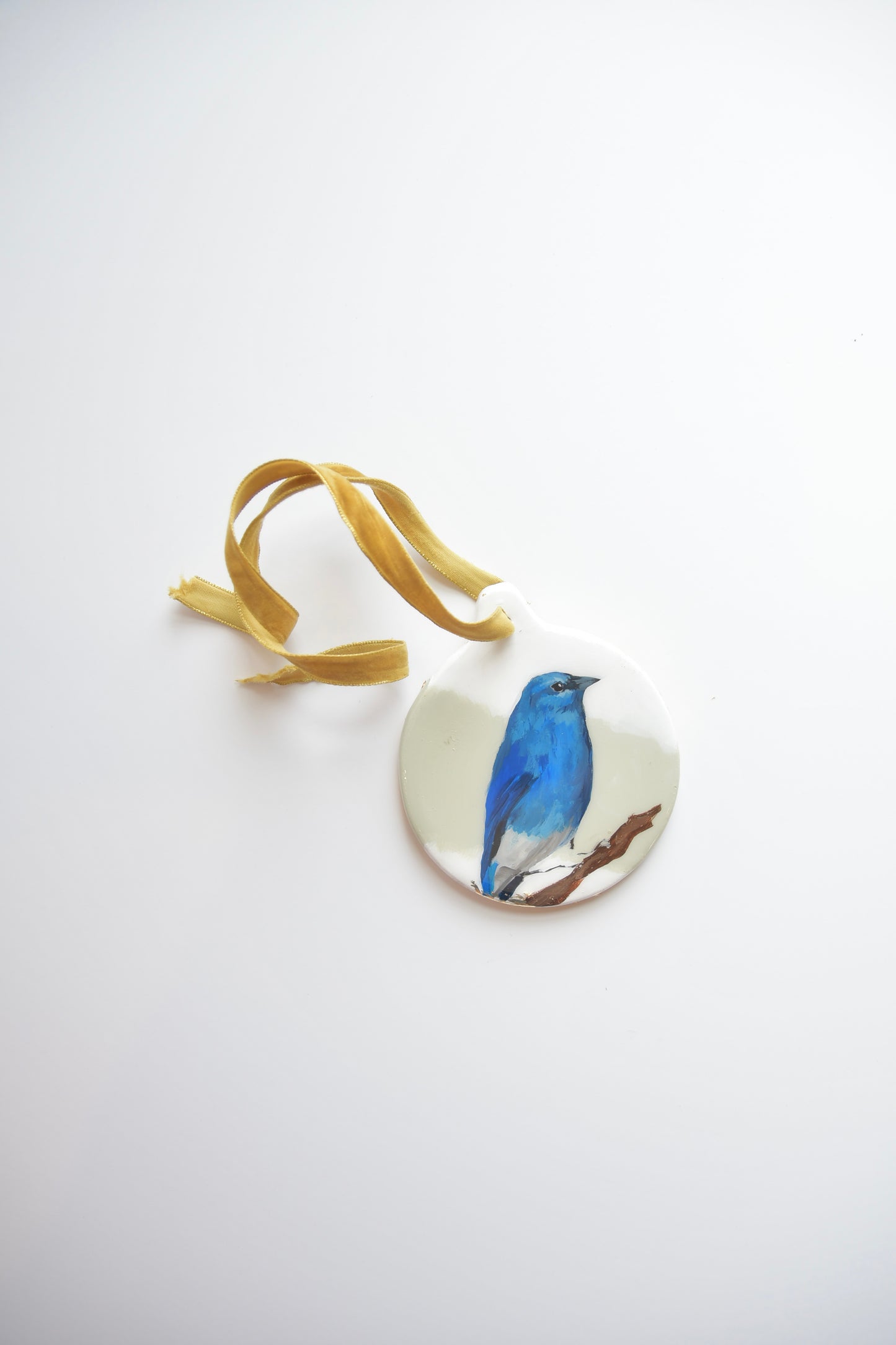 Mountain Blue Bird Ceramic Art Ornament