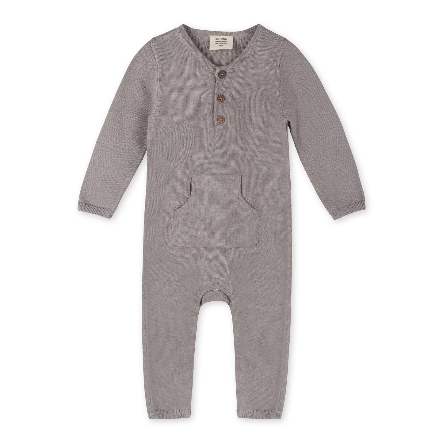 Viverano Organics - Milan Pastel Kangaroo Pocket Baby Jumpsuit (organic cotton)