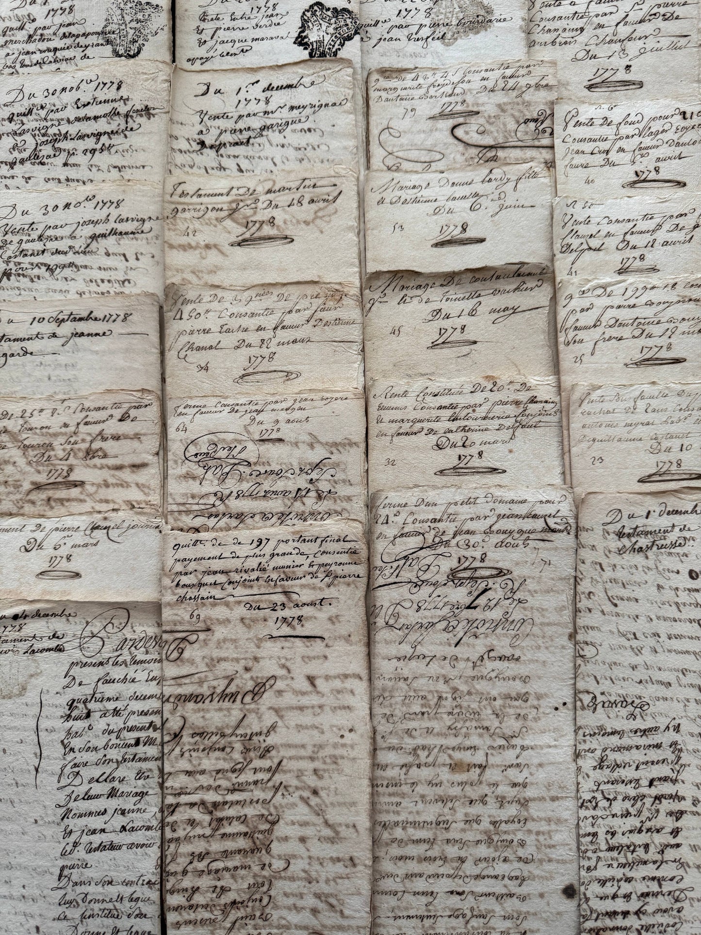 Monahan Papers - Antique 1778 French Documents - 247 Years Old