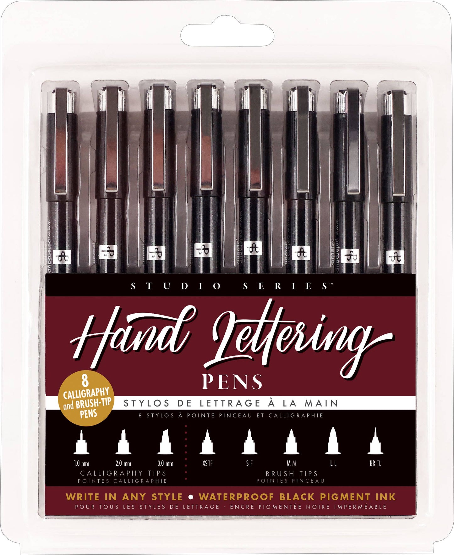 Peter Pauper Press - Studio Series Hand Lettering Pens (set of 8)