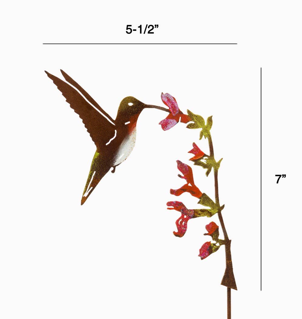 Elegant Garden Design - Hummingbird on Salvia Pick -Painted