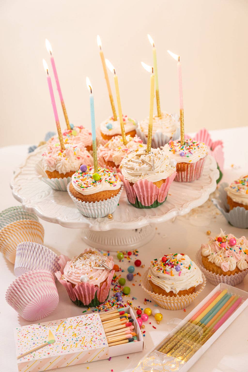 Karen Adams Designs - Birthday Candles: Pastel with Glitter