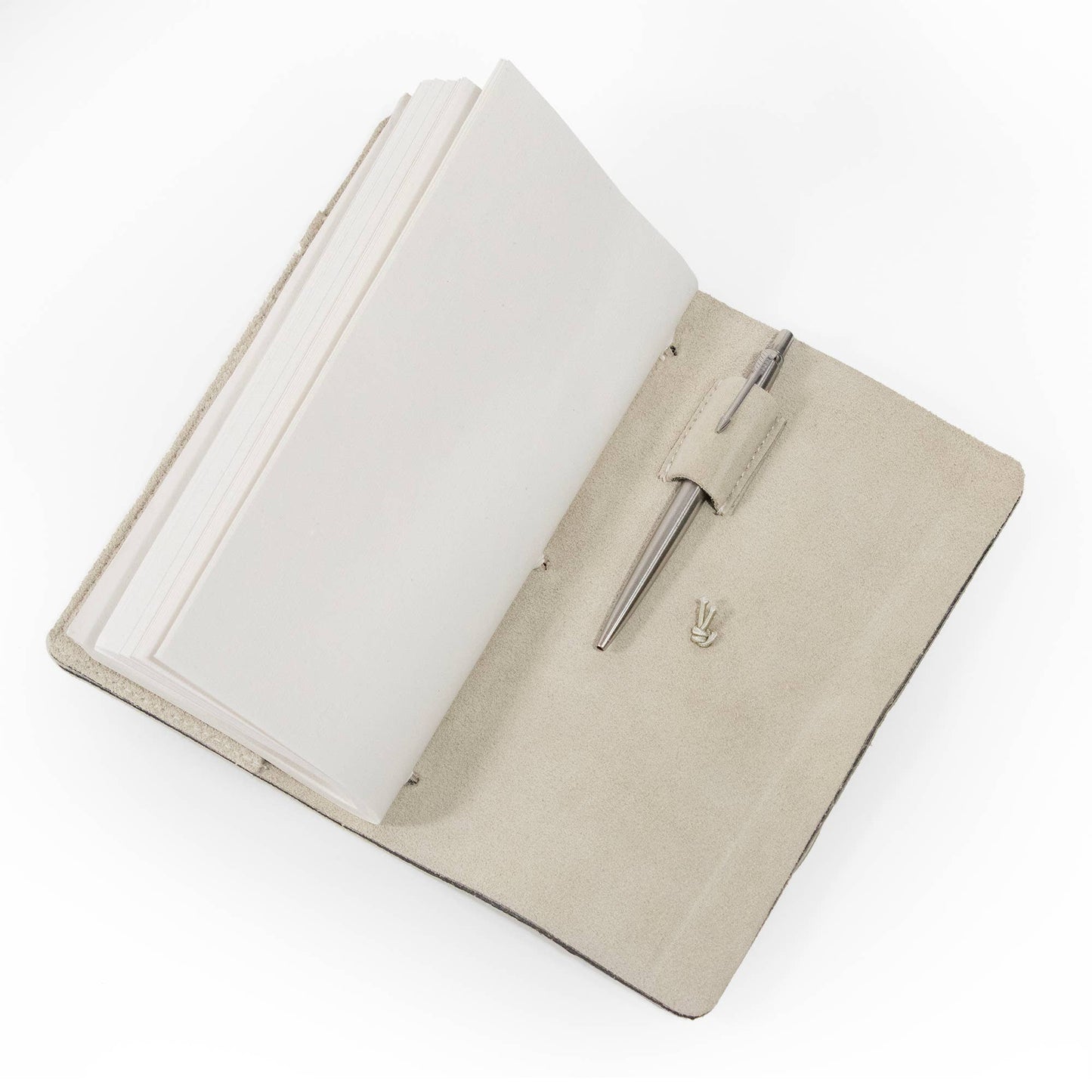 Andaluca - Parchment Color Suede Journal W/ Cotton Paper:  Small