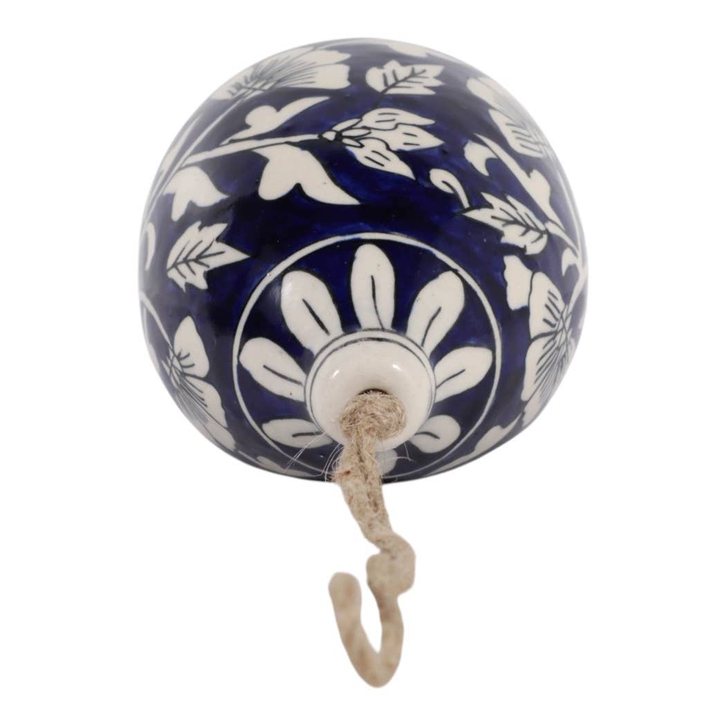 Sagebrook Home - Bird Feeder - Blue/White Ceramic Teardrop Shape House, 12 in