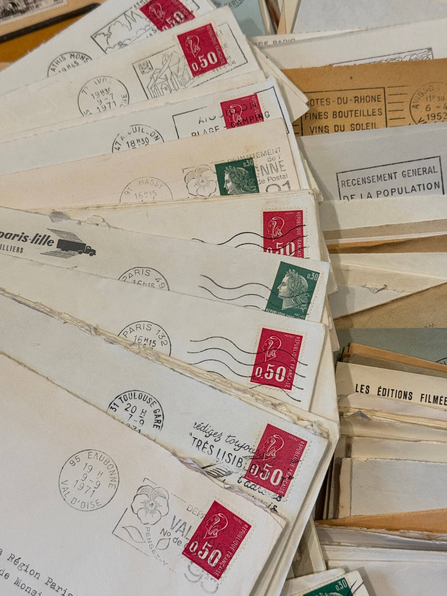 Monahan Papers - Vintage French Ephemera Envelopes in Sets of 10