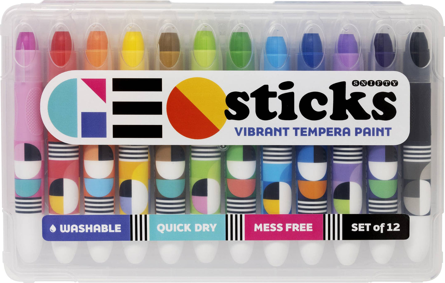 SNIFTY - GEO STICKS VIBRANT TEMPERA PAINT STICKS - BRIGHTS