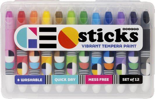 SNIFTY - GEO STICKS VIBRANT TEMPERA PAINT STICKS - BRIGHTS