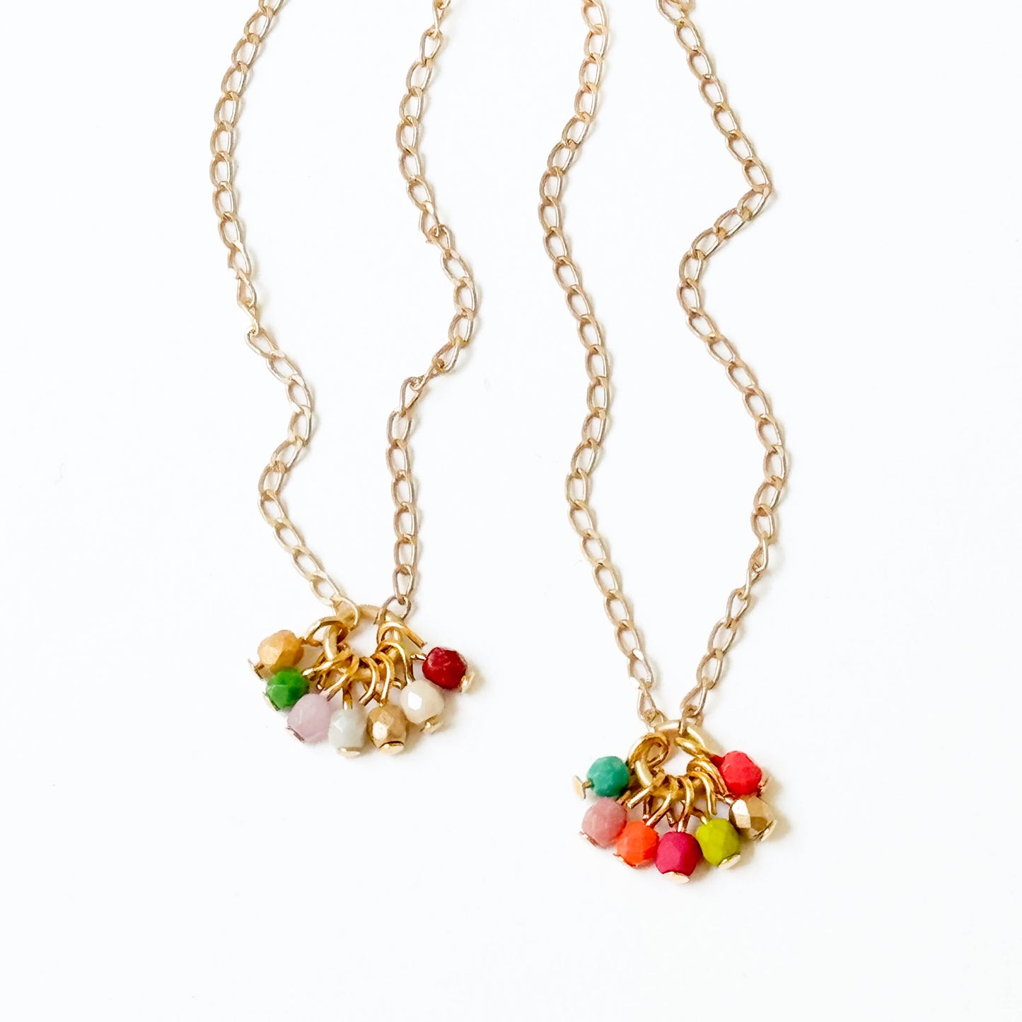 Nest Pretty Things - Dainty Gold Plated Necklace With Tiny Beaded Cluster Pendant