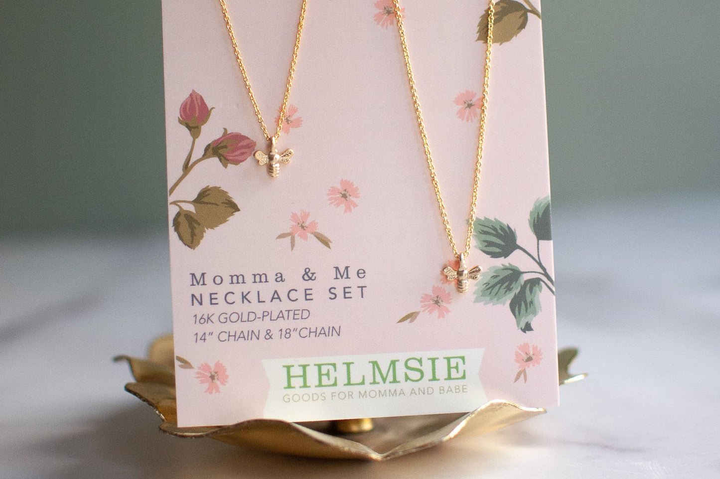 Helmsie - Momma + Me Bees Necklace Set