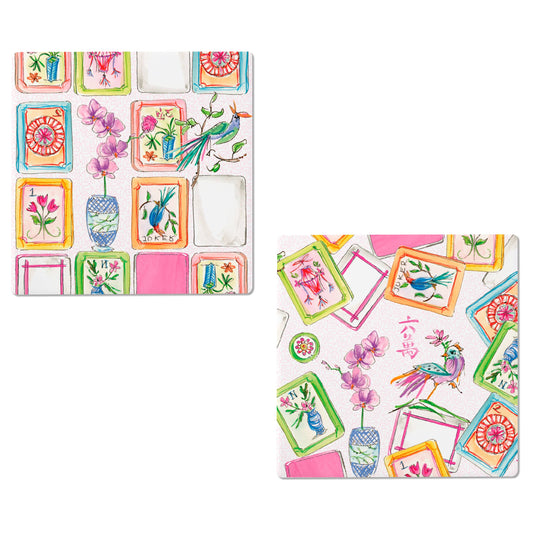 Boston International - Mahjong Pink Ceramic Coasters