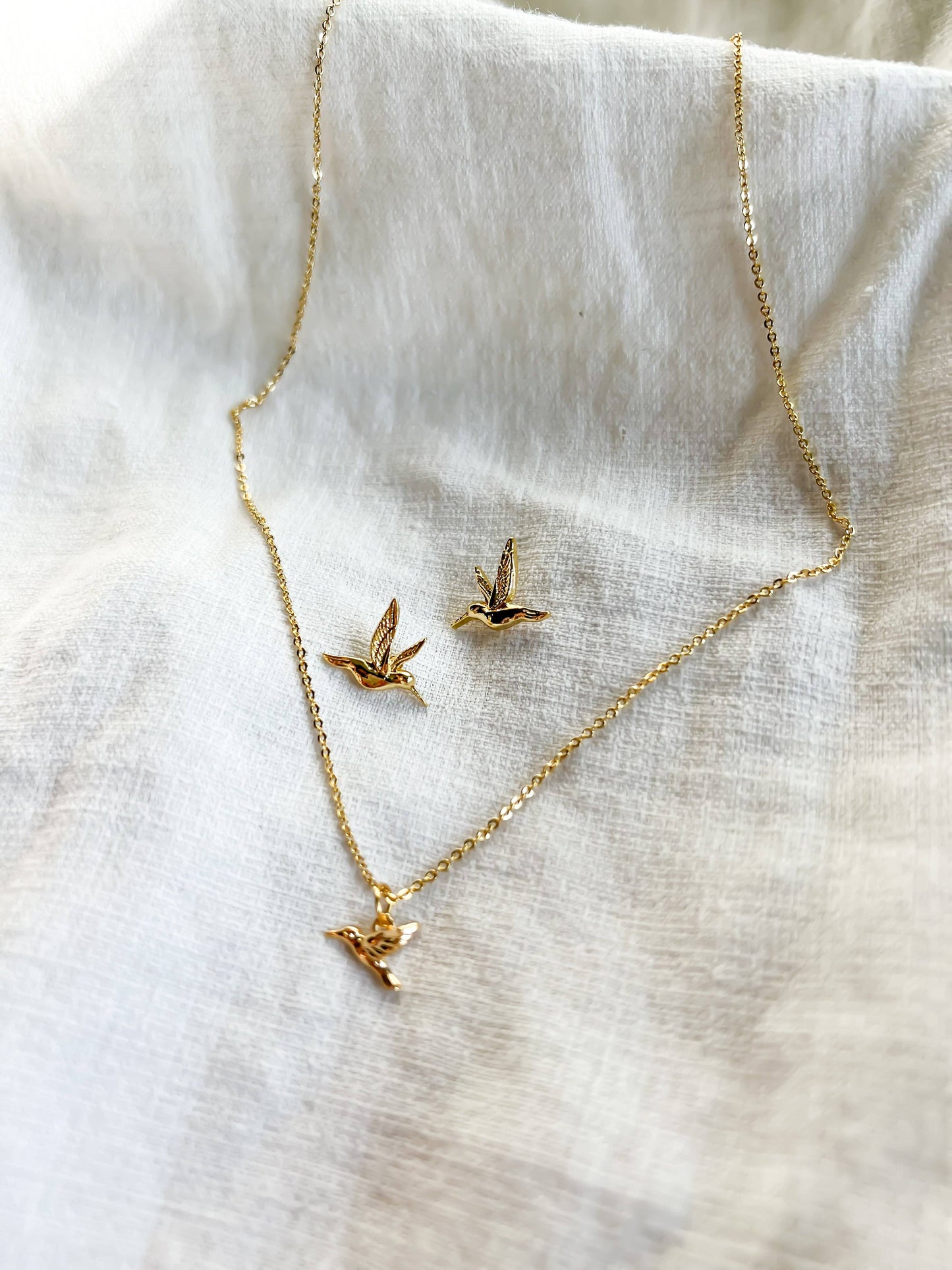 Natalie Clare Collections - Gold Hummingbird Stud Earrings
