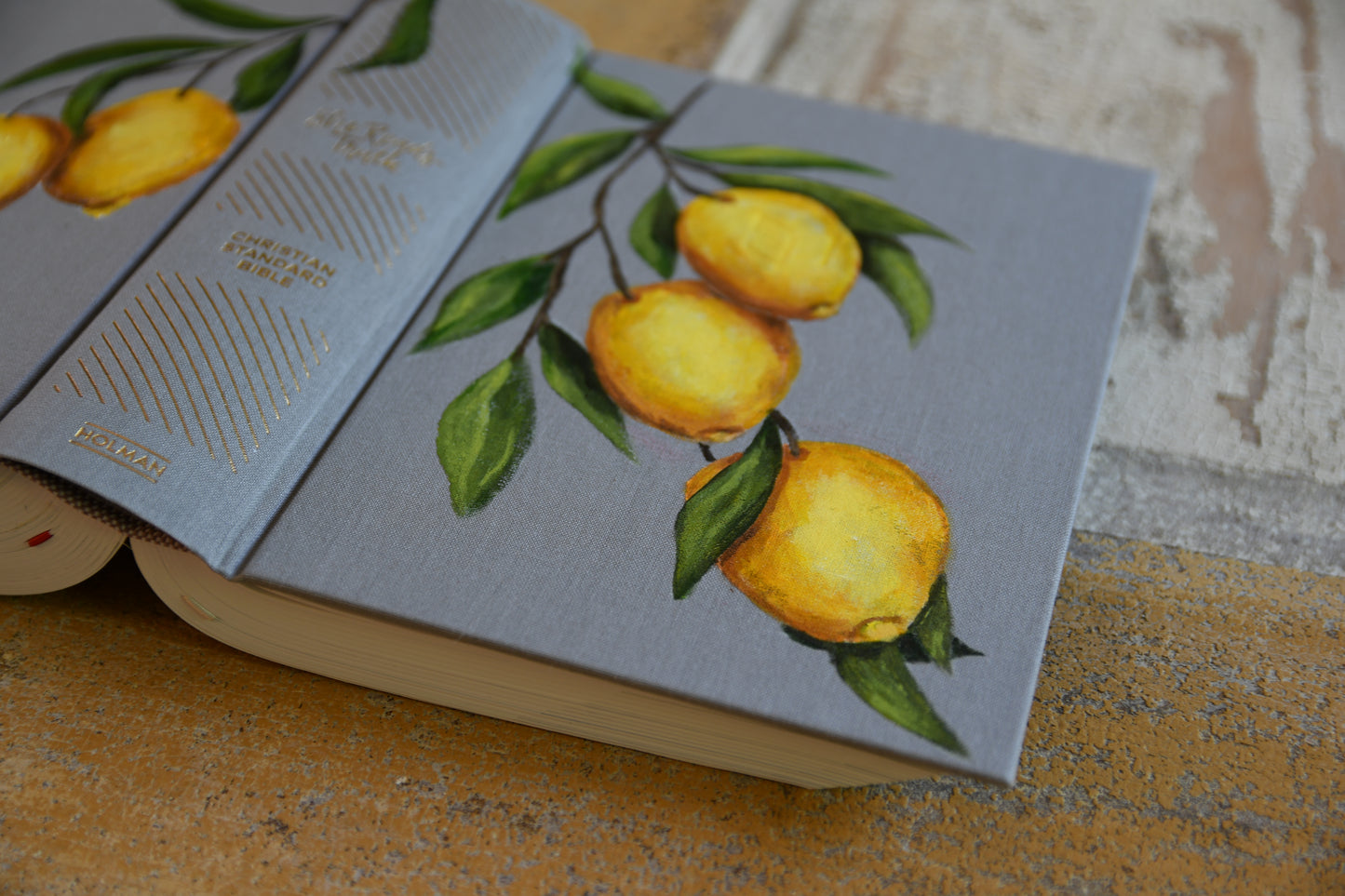 Lemons - Hand Painted Bible