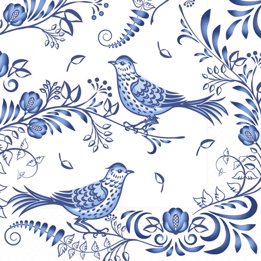 Boston International - Paper Cocktail Napkins 20 Ct Porcelain Bird