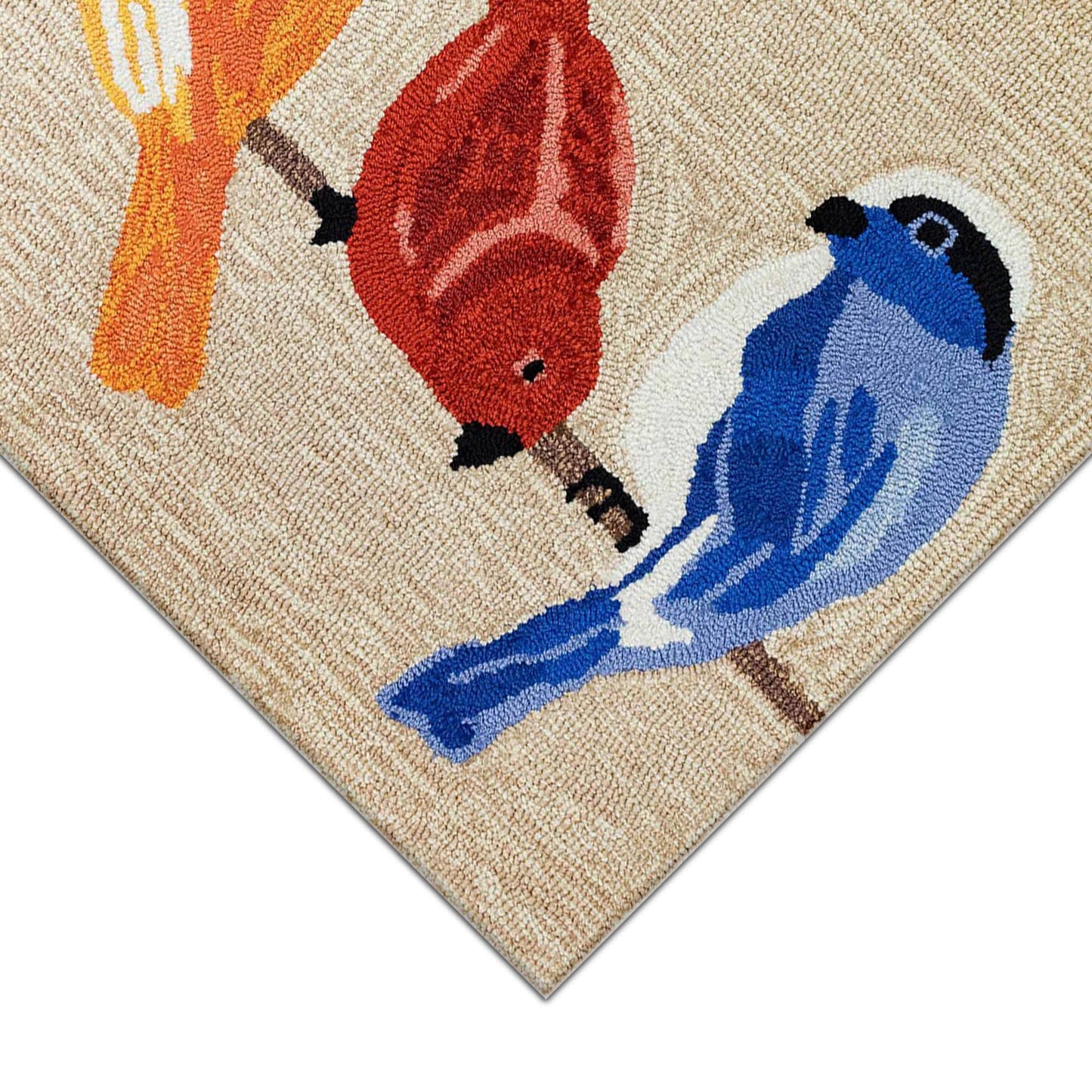 Liora Manne - Frontporch Birds Indoor/Outdoor Rug: Neutral / 1'8" x 2'6" / Polyester; Acrylic