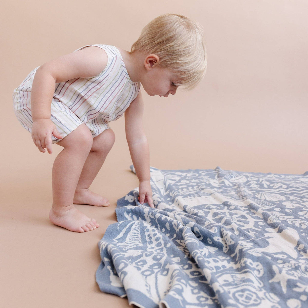 The Blueberry Hill - Blanket Nautical Summer Ocean Organic Cotton Baby Gift