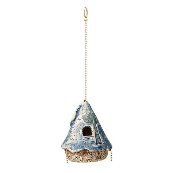 Amaranth Stoneware - Whimsy House - Bird House: Green Oak