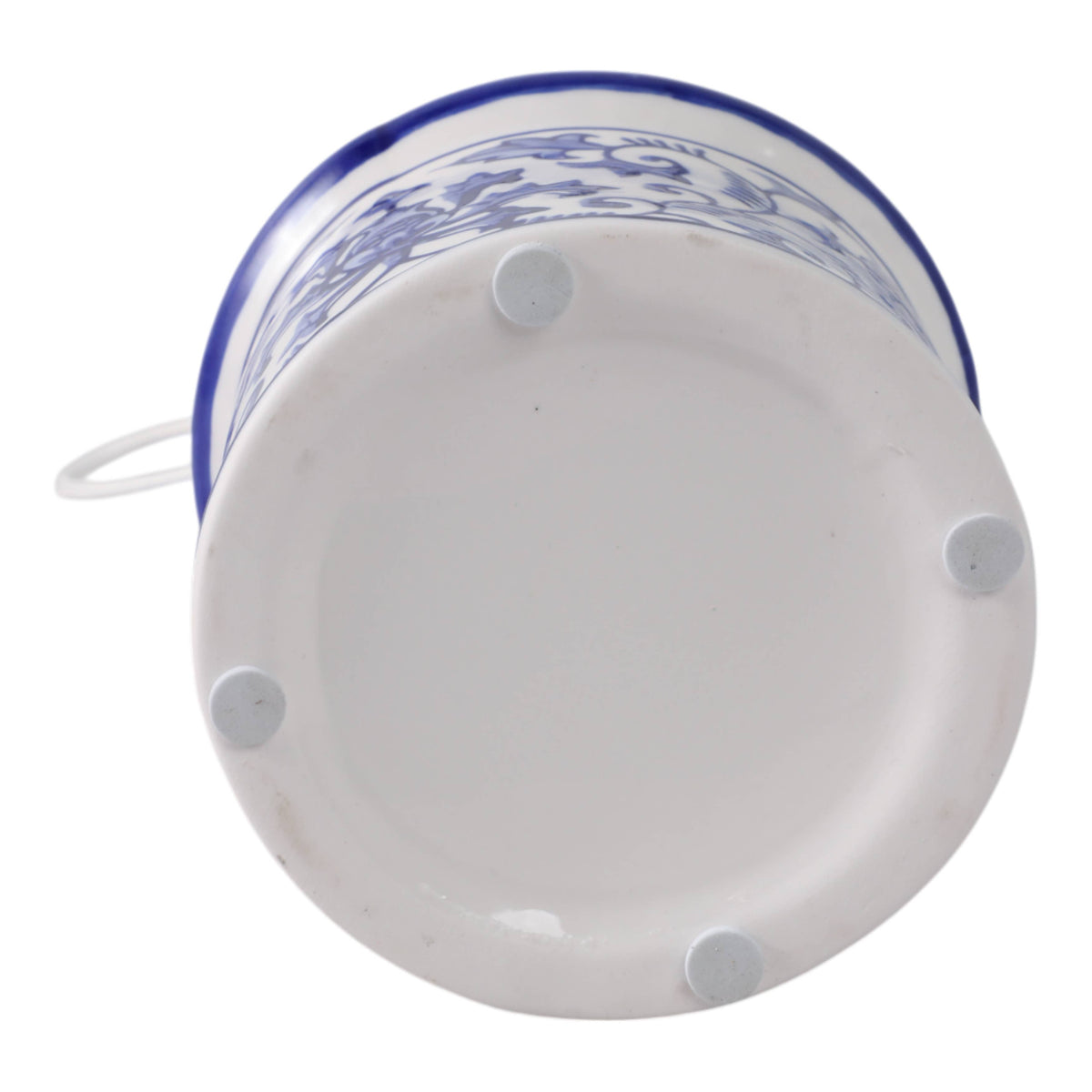 Sagebrook Home - Bird House - White/Blue Ceramic Chinoiserie, 8 in.