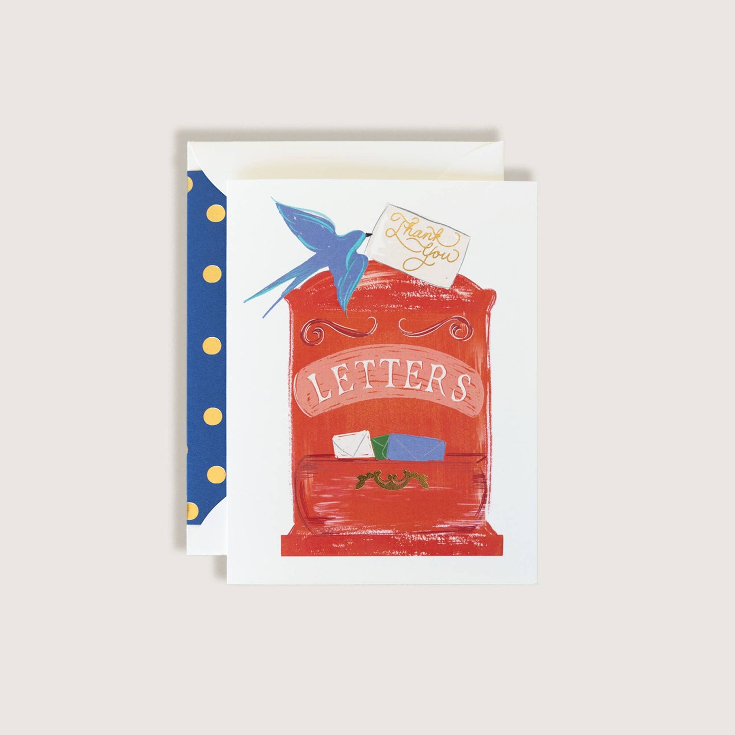 The First Snow - Mailbox Letters Thank You Greeting Card
