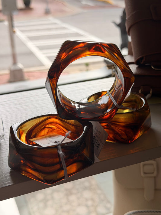 Bangle - BRN/CLR (Polyresin)