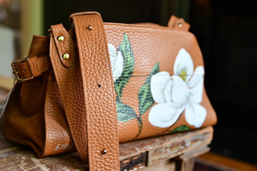 Hand Painted Magnolia Bag