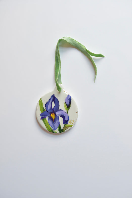 "Wild Iris Signature Collection Ceramic Art Ornament  1 of 10