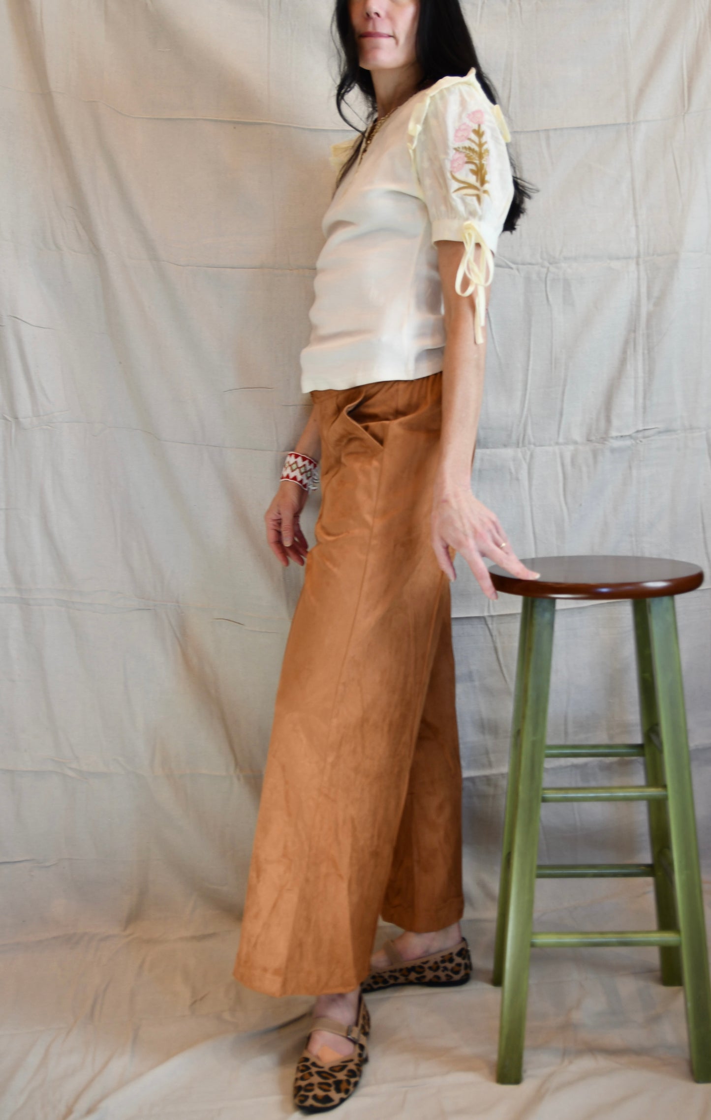 Block Print Embroidered Tee