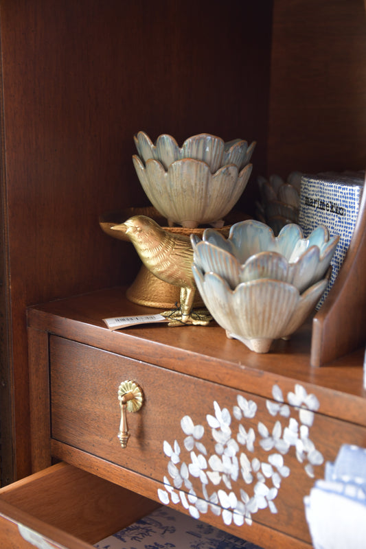 Porcelain Flower Bowl with Glaze