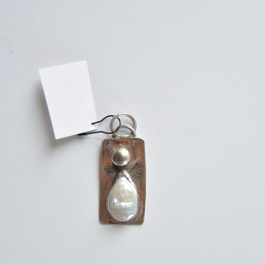 Angel Silver & Pearl Charm