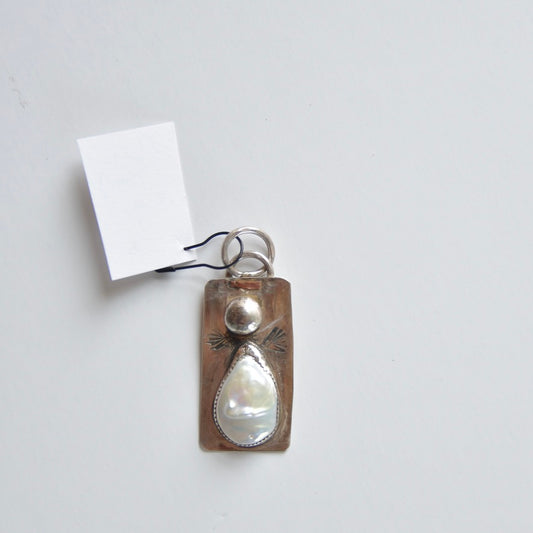 Angel Silver & Pearl Charm