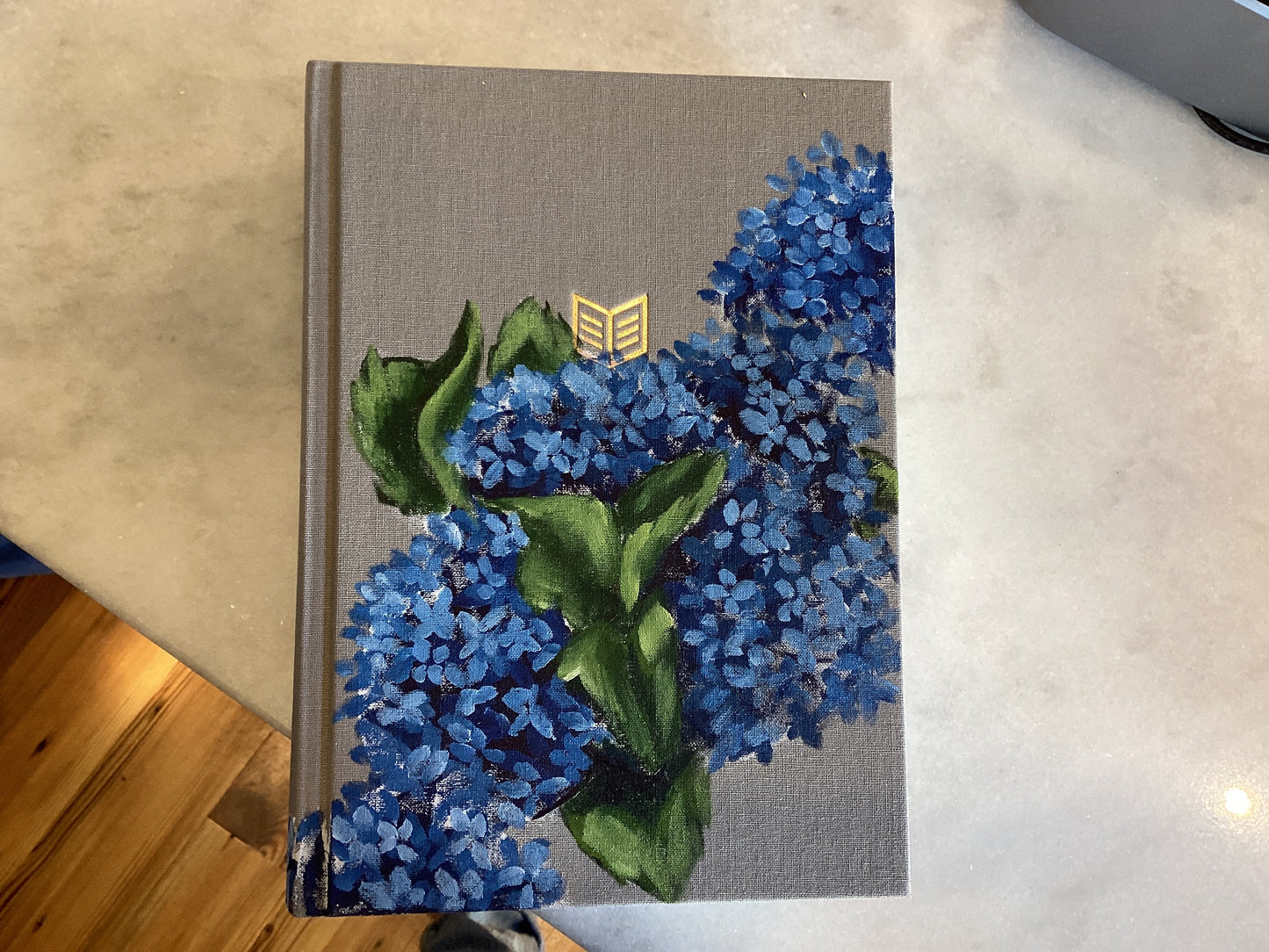 Hand painted Bible -Blue Hydrangeas