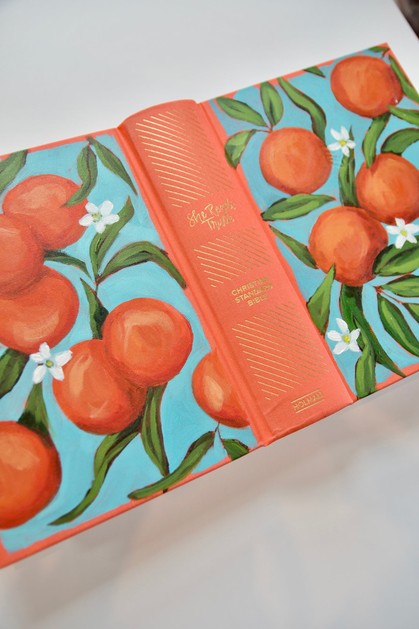 Oranges Hand Painted Bible
