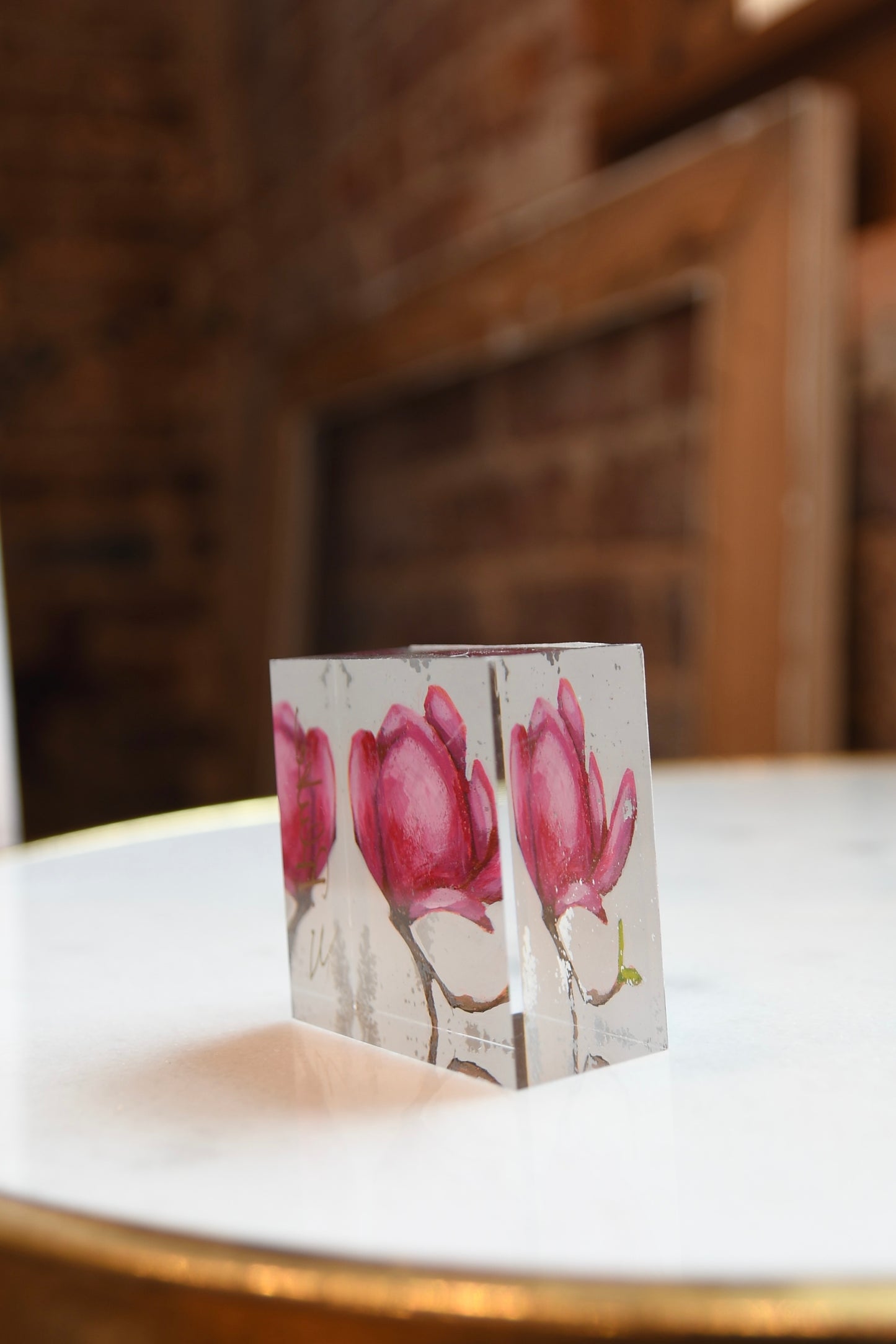 Tulip Magnolia Mini Lucite Art