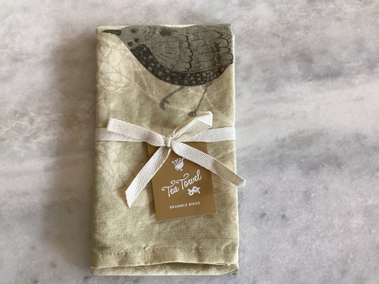 Bird Print - Cotton & Linen Tea Towel