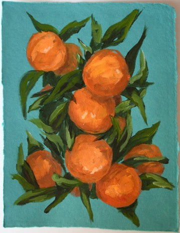 Oranges on Handmade Paper
