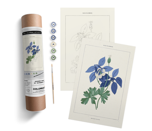 BLUE COLUMBINE BOTANICAL KIT PAINT BY NUMBER