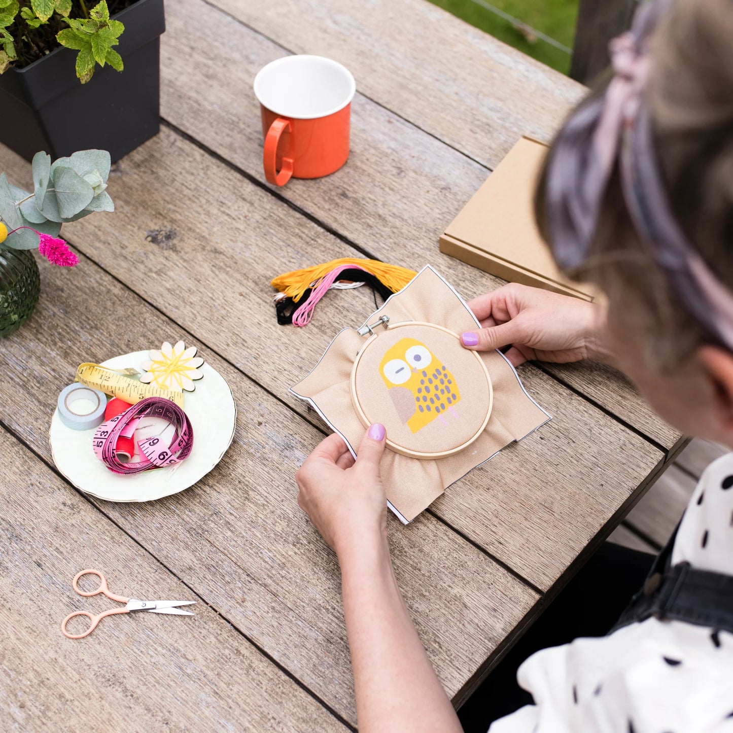 OWL EMBROIDERY HOOP KIT